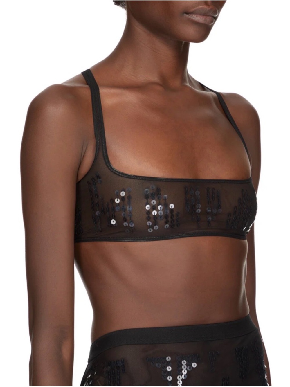 Rick Owens Black Sheer Sequin Bralette